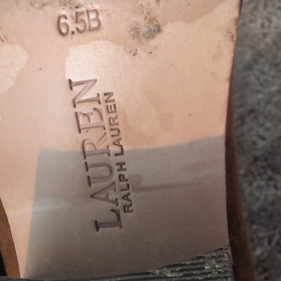 Lauren Ralph Lauren Raquel 100% Leather Suede Brown Western Boots - Picture 10 of 15